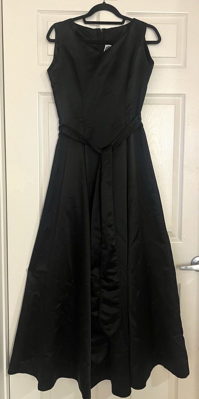 Vtg 90s Blue Ribbon Styles Black Evening Gown Dress Minimalist Sz 10 Goth glam